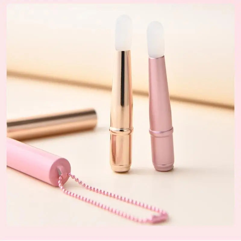 Mini Silicone Lip Brush Concealer Brush With Cover Chain Lip Mask Applicator Lip Gloss Brush Lipstick Brush Makeup Beauty Tool