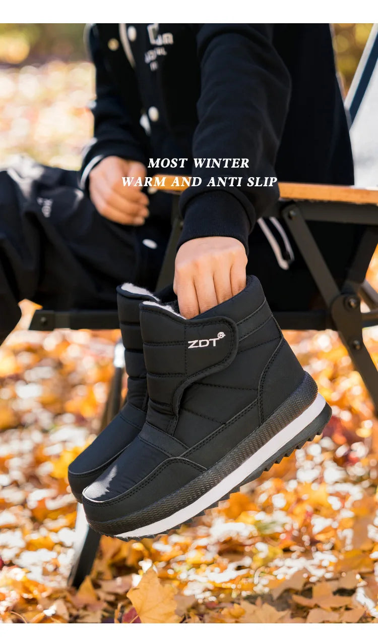 -40°C Winter Thicken Warm Men's Snow Boots Outdoor Waterproof Comfort Cotton Shoes Cold Resistant Non-slip Platform Ankle Boots