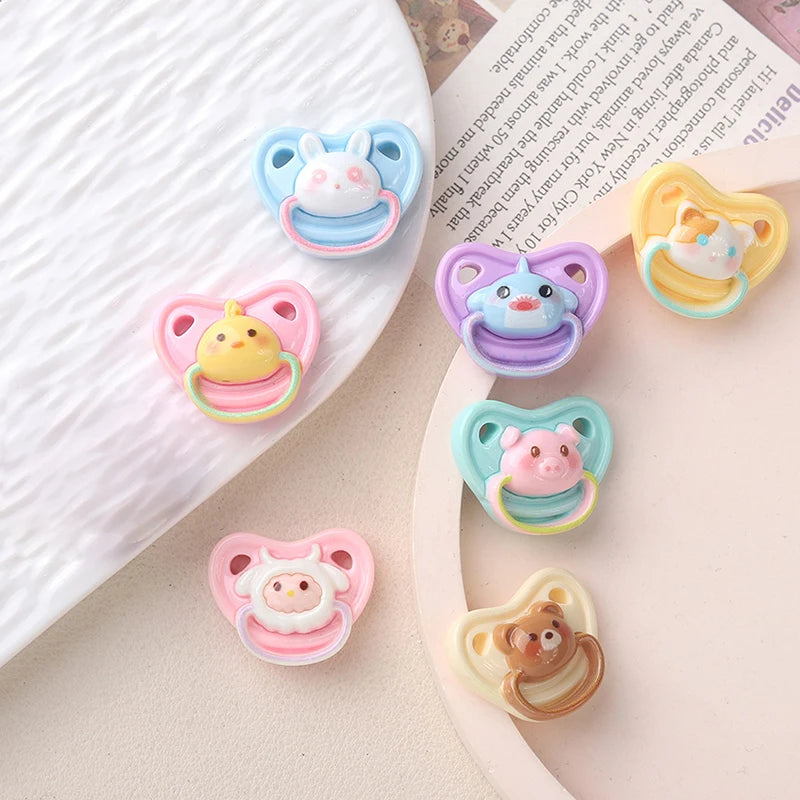 Lovely Pack of 10 Miniature Pacifiers for Baby Dolls, Kids Play Supplies & Doll Nipples for Pretend Play