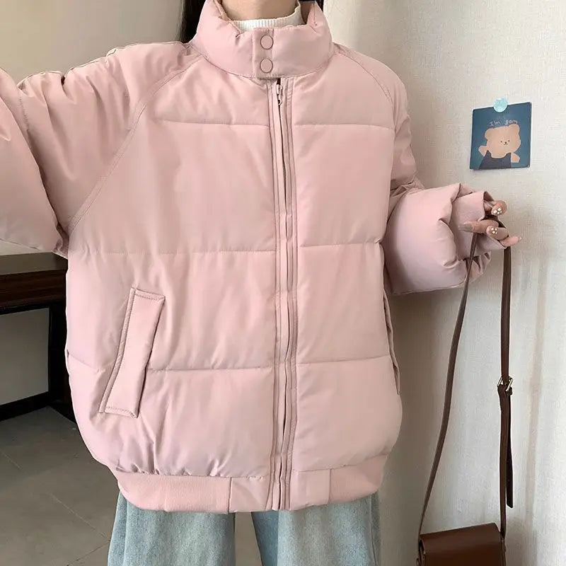 Down Cotton Jacket for Girls Winter Clothes 2025 New Loose Thickened Cotton Jacket Warm Cotton Jacket
