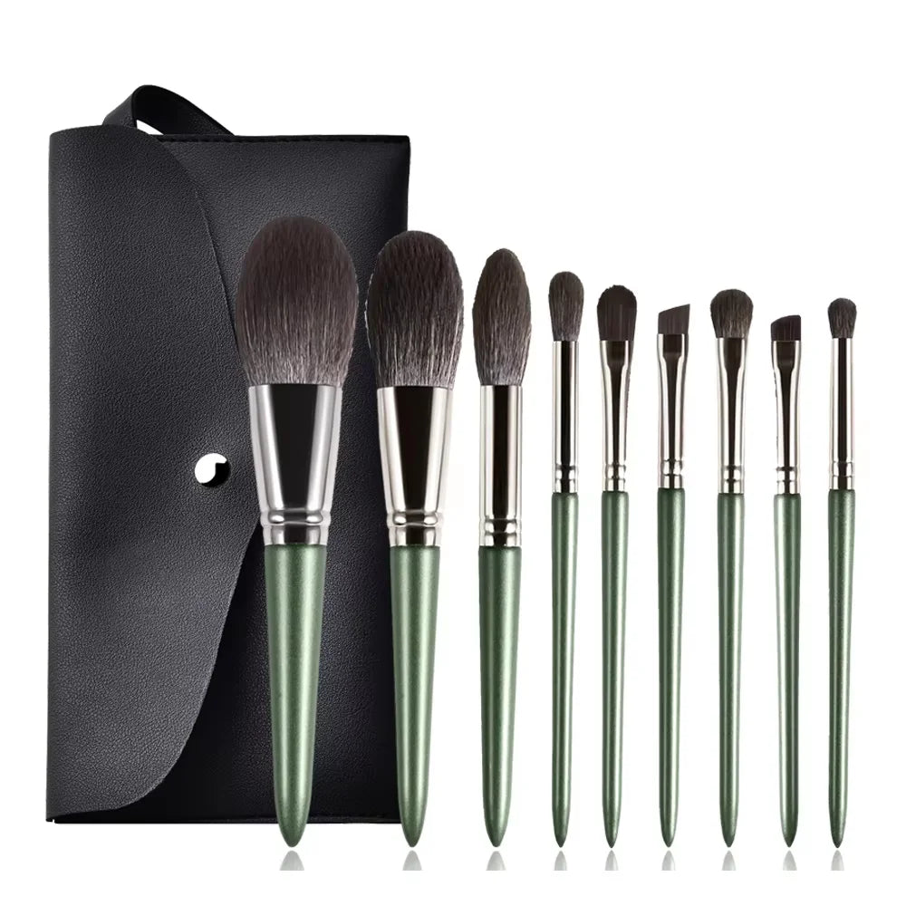 10PCS Makeup Brushes Set Eyeshadow Brush Angled Eyeliner Brush Fan Lash Brush Loose Powder Brush Makeup Tools