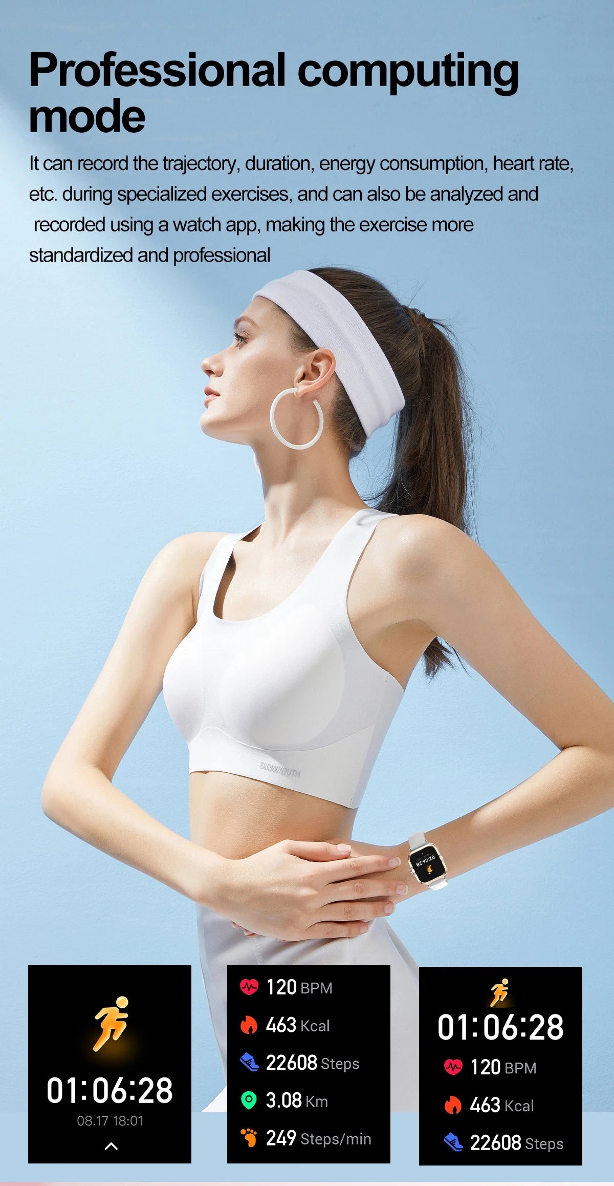 2026 best-selling women's smart watch, 1.75in, AMOLED HD screen, voice control, NFC, breathing exercises, women's health, SOS