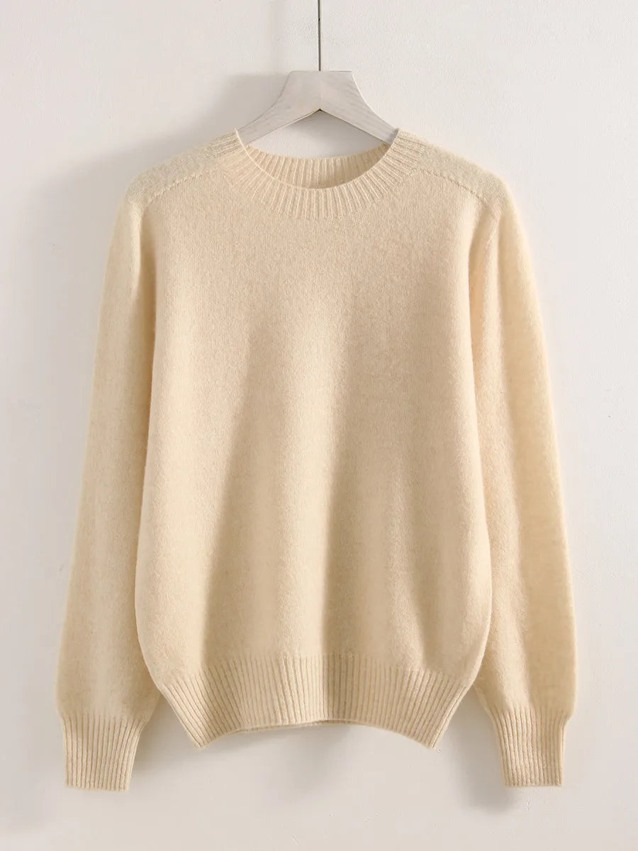 Women Cashmere Sweaters Burgundy O Neck Warm Knitted Brown Pullover Jumper Autumn Winter Wool Sweater Woman Purple Knit Top