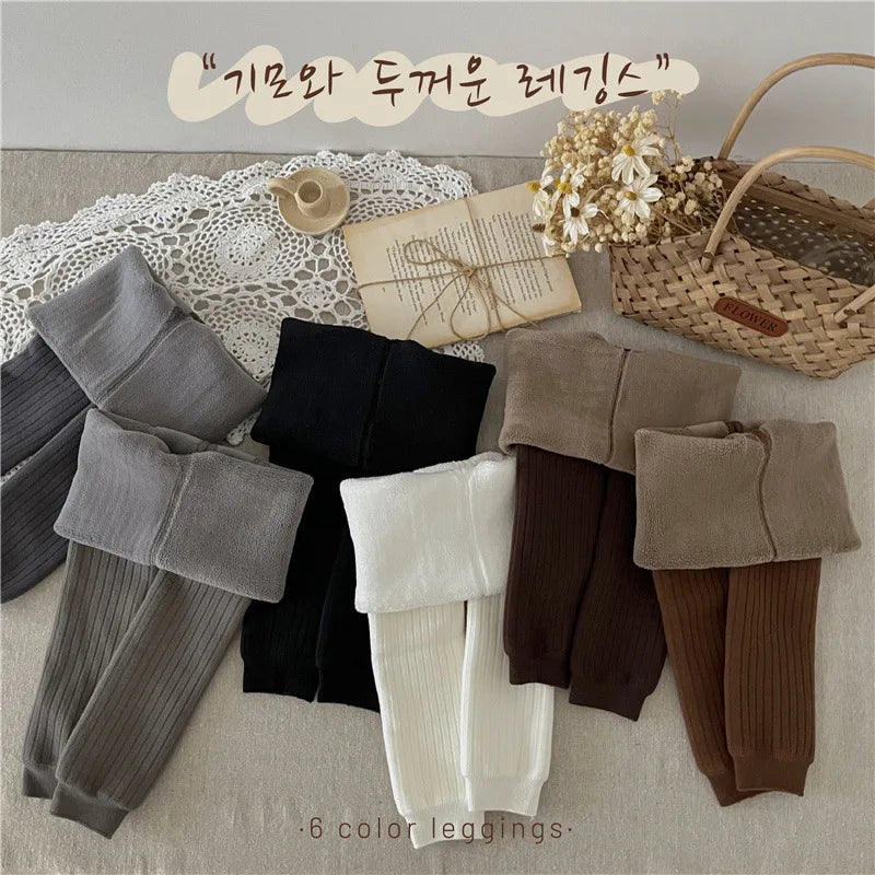 MILANCEL 2026 Winter Girls Pants Warm Plush And Thicken Leggings 6 Colors Children Leggings