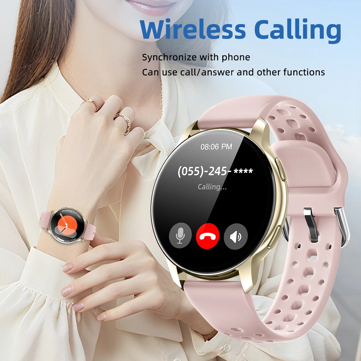 2026 Smart Watch for Men Women Bluetooth Call 1.46'' HD Display Fitness Tracker Heart Rate Sleep Monitor IP67 Waterproof Android