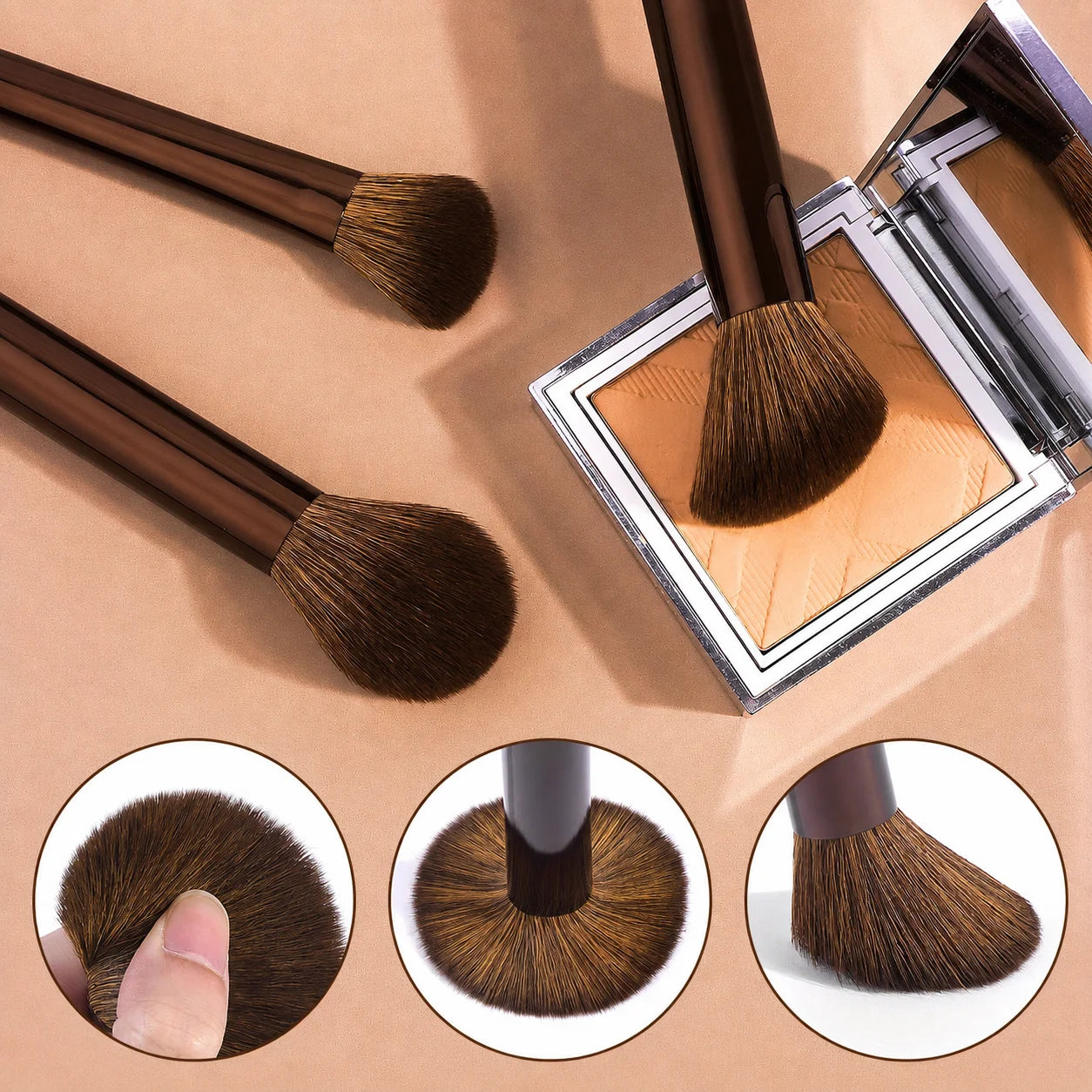 Makeup Brush Set - 18pcs High-Value Multi-Functional - Including 15 Makeup Brushes + 2 Powder Puffs + Makeup Bag - Travel-Friend