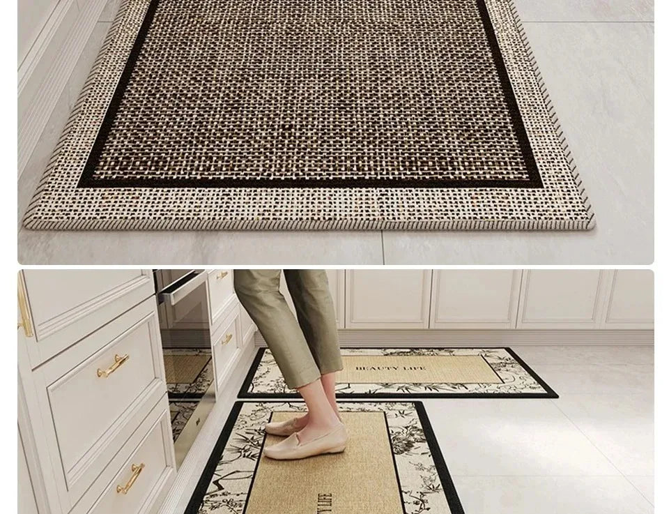 Kitchen Floor Mat Stain-resistant and Wear-resistant Carpet Home Decor Rug Soft and Comfortable Loop Fleece Carpets