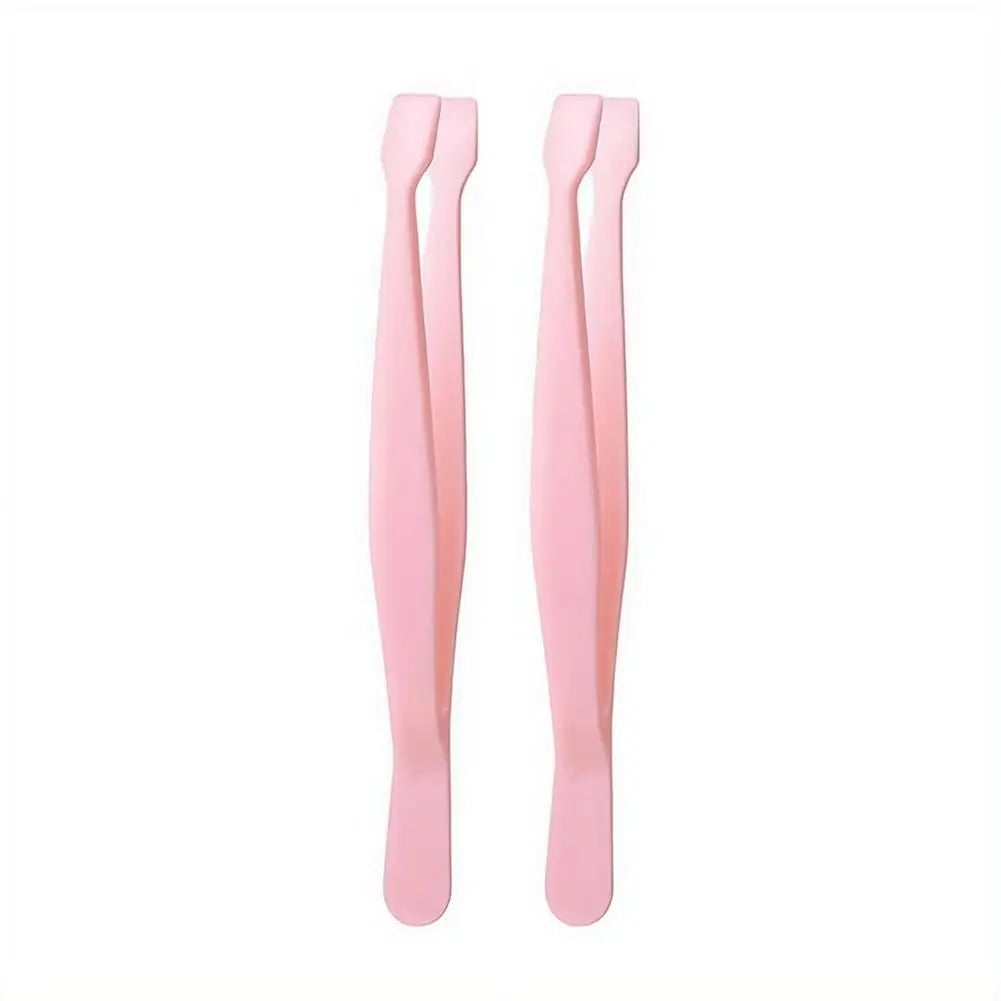 Flat Head Eyelash Tweezers for DIY Cluster Lashes, Anti-Adhesive Lash Applicator Tool, Safe Makeup Tool for Beginners