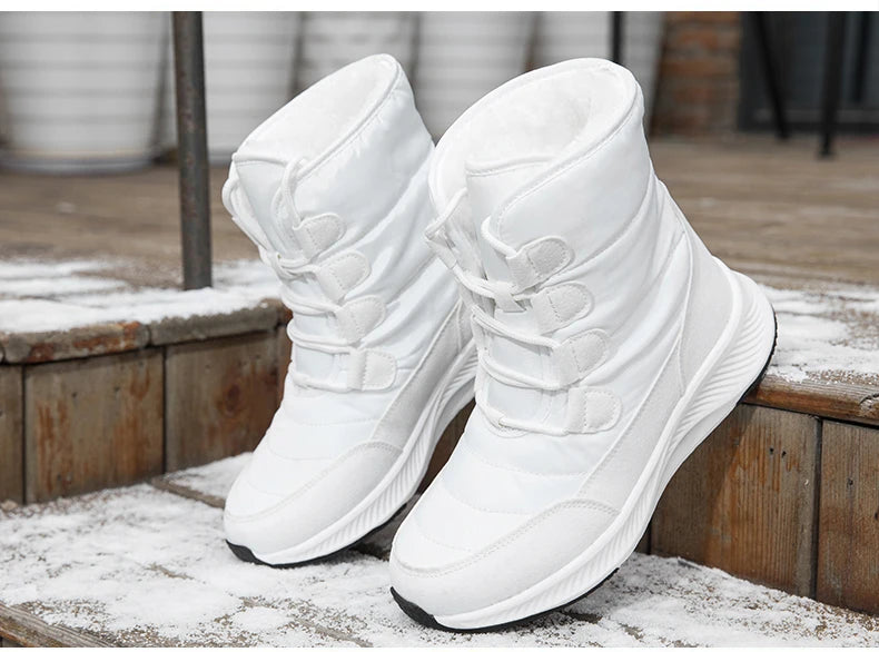 2023 Winter White Snow Boots Waterproof Non-slip Thicken Plush Warm Ankle Boots Women Shoes Botas Mujer Platform Shoes