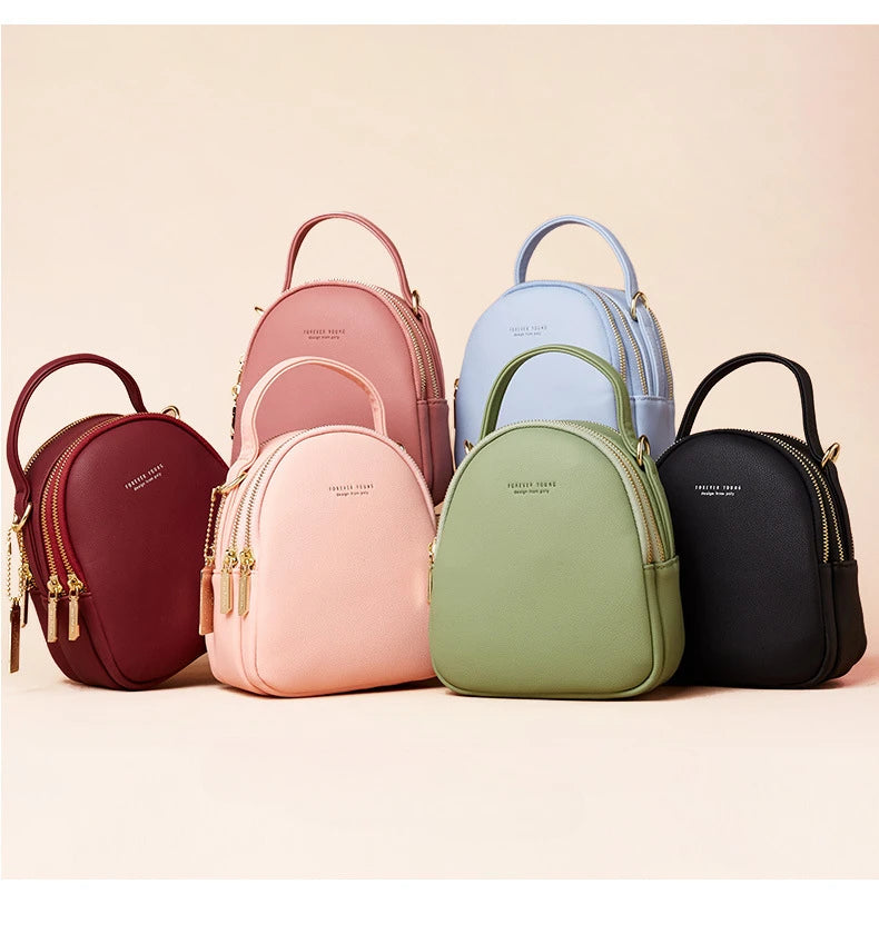 Women Mini Backpack PU Leather Soft Touch Small Backpack Multi-Function Female Ladies Shoulder Bag Purse  Bags for Women