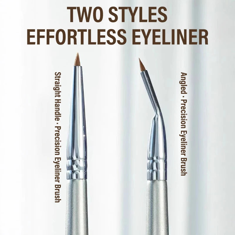 7 Pcs Professional Eye Makeup Brush Set, Bent Angled Eyeliner & Concealer Brush, Under Eye Aegyo Sal Tear Trough Shadow Tool