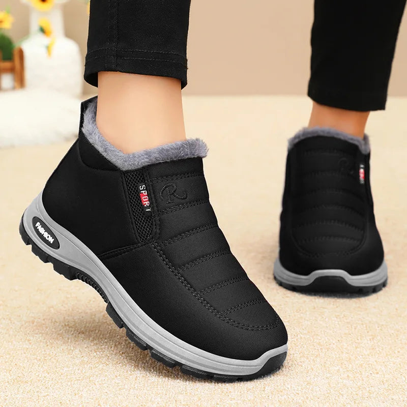Waterproof Winter Boots for Women 2025 New Plush Snow Boots Women Ankle Boots Warm Black Couple Cotton Couples Platform Shoes