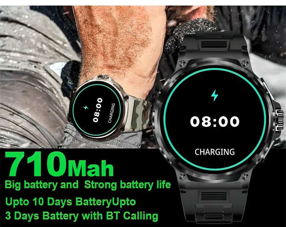 New For Xiaomi ios 1.85 Inch HD Screen Smart Watch Men 710mAh Battery Long Standby Bluetooth Call Fitness Watch Smart Watch 2024