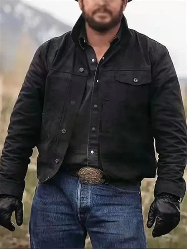 Black Cotton Jacket Men's Jean Jacket 5XL Cotton Denim Autumn Winter Jacket Male Jean Coats Men Cowboy Jackets