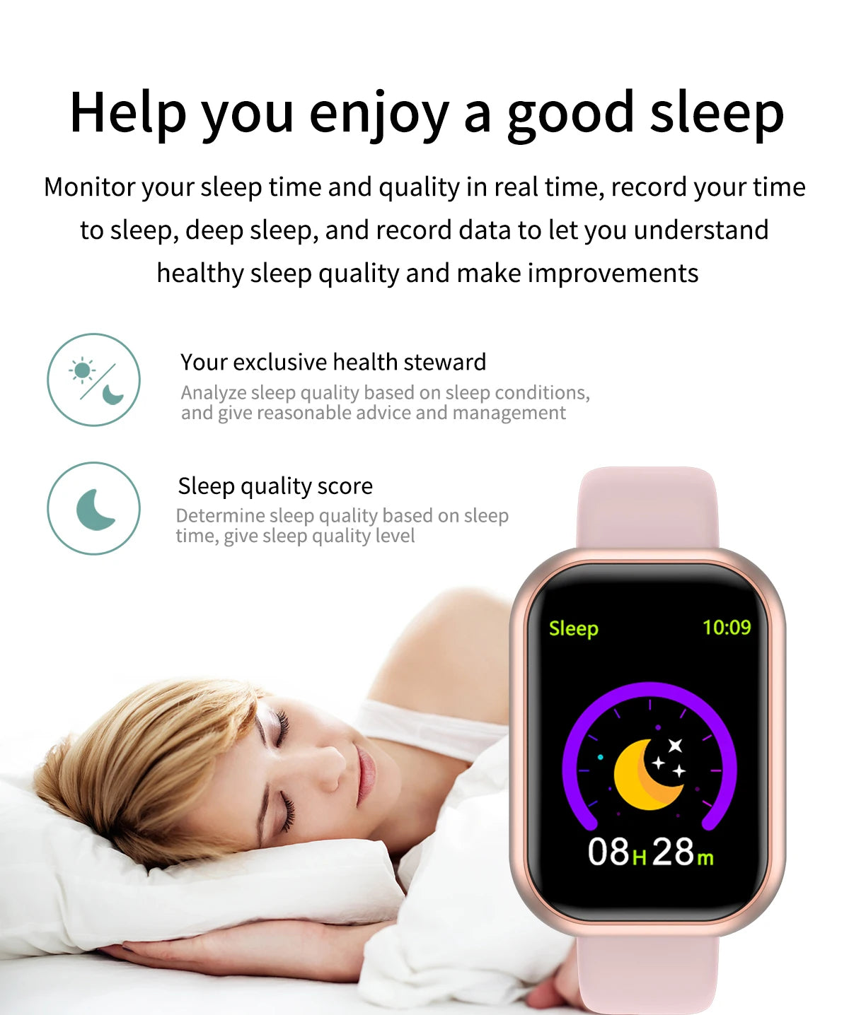 Smart Bracelet Smart Watches Men Women Gifts Sports Blue Tooth Band Heart Rate Blood Pressure Fitness Tracker For Android IOS