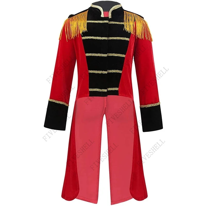 Deluxe Child Ringmaster Medieval Cosplay Jacket Costume Magician Circus for  Adult and Boys Kids Lion Tamer Book Week