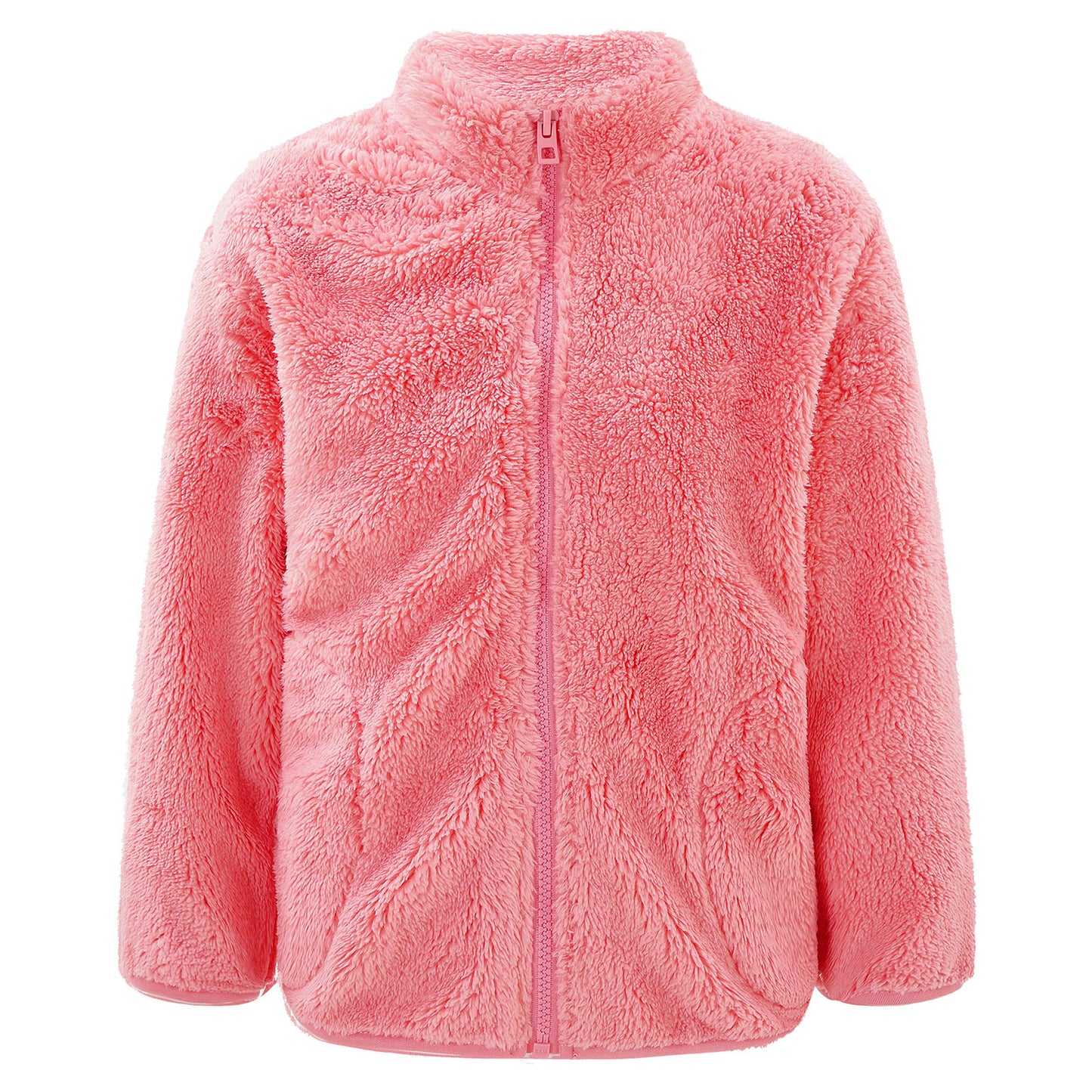 Girls Boys Warm Fleece Jacket Coat Full-Zip Turtleneck Tops with Pocket Fall Winter Outerwear for 2 Years-12 Years
