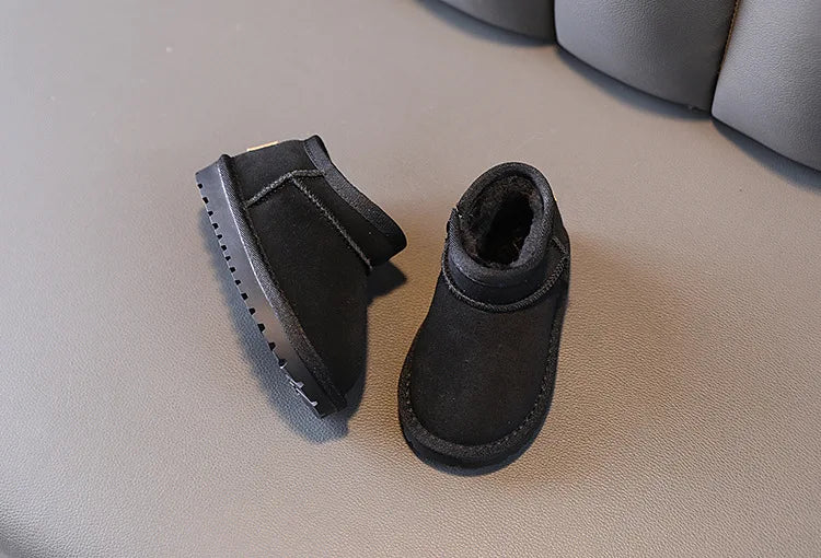 Children Snow Boots Girls Fashion Warm Plush Winter Boots Boys Wearable Soft Sole Snow Boots Size 15-30