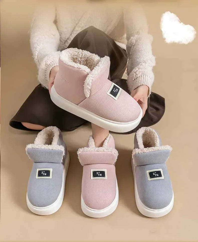 Fashion Winter Women Boots 2025 New Men Cotton Boots Outdoor Snow Boots for Female Soft Sole House Shoes Non-Slips Shoes