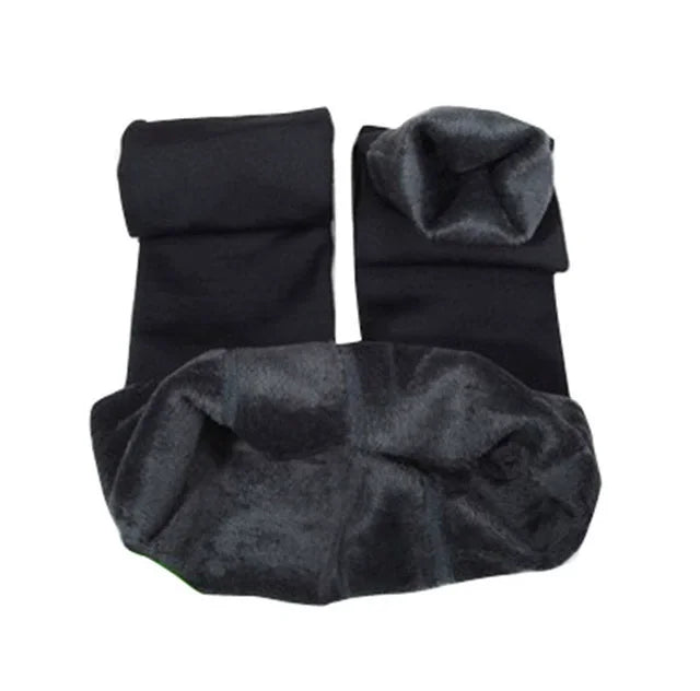 Women Winter Leggings Warm Leggins High Waist Solid Color Velvet Women Thickened Velvet Leggings Stretchy Black Leggings