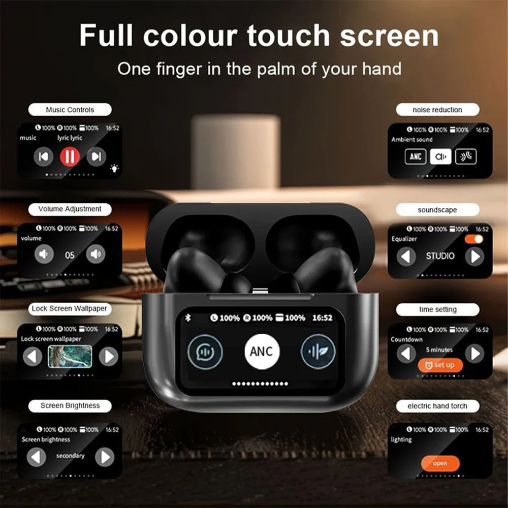 Original Thinkplus  Wireless  Headset Bluetooth Earphones With Color Multifunctional Touch Screen ANC Noise Reduction Headphones