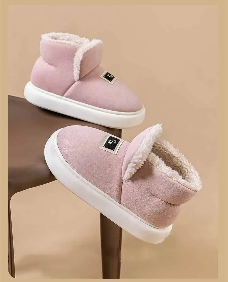 Fashion Winter Women Boots 2025 New Men Cotton Boots Outdoor Snow Boots for Female Soft Sole House Shoes Non-Slips Shoes