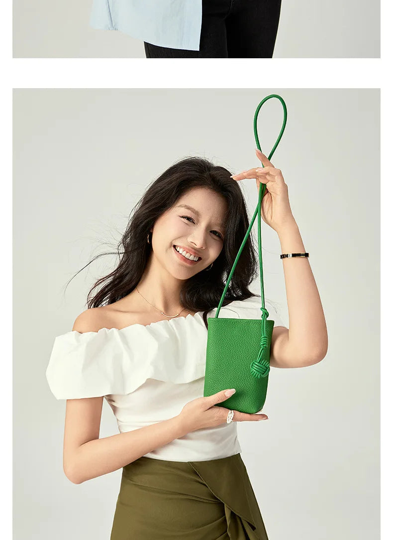 YANATARI mini Small Genuine Leather vintage Bag Crossbody Bag Luxury Hit Product Mobile Phone Shoulder Bag Women Mobile Bag