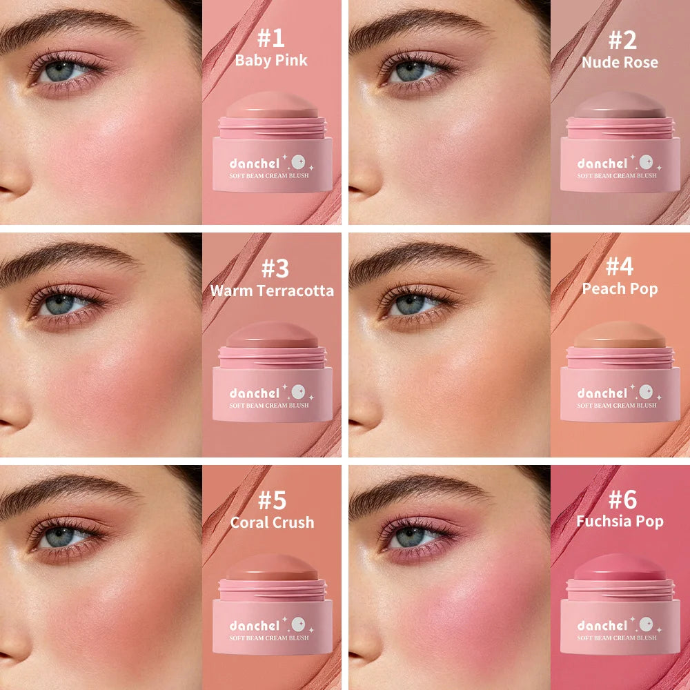 Natural Looking Matte Blush Stick Waterproof Long Lasting Hydrating Blendable Cream Blush Balm Lightweight Cheek Makeup Cosmetic
