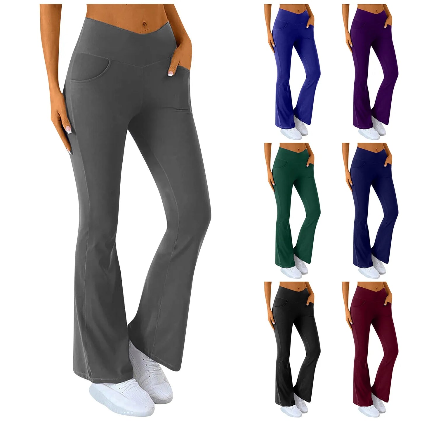 Women Micro Flared Shark Pants Leggings Slim Yoga Pants Women High Waist Wide Leg Pants Gym Sports Flared Pants Dance Trousers