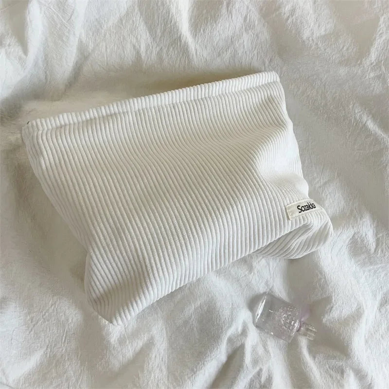 Soft Large Cosmetic Bags Women Neceser Makeup Toiletry Bag Fashion Travel Make Up Bag Corduroy Brush Pencil Organizer Case