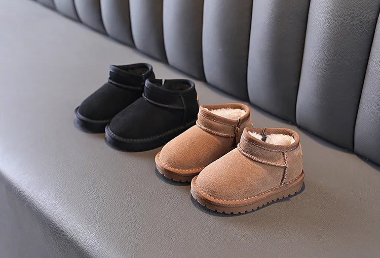 Children Snow Boots Girls Fashion Warm Plush Winter Boots Boys Wearable Soft Sole Snow Boots Size 15-30