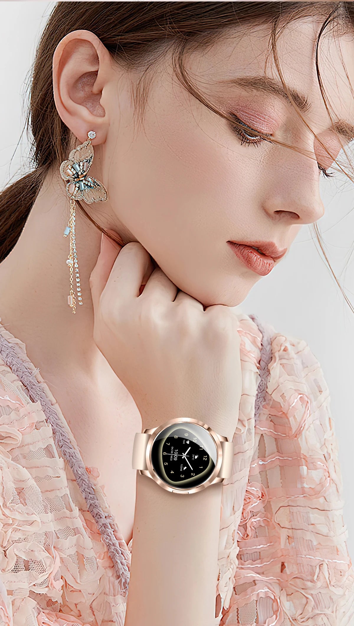 2026New Smart Watch 1.32”AMOLED Ultra-thin Display 100+Sports modes Blood Pressure Waterproof Bluetooth call Bracelet Women Gift