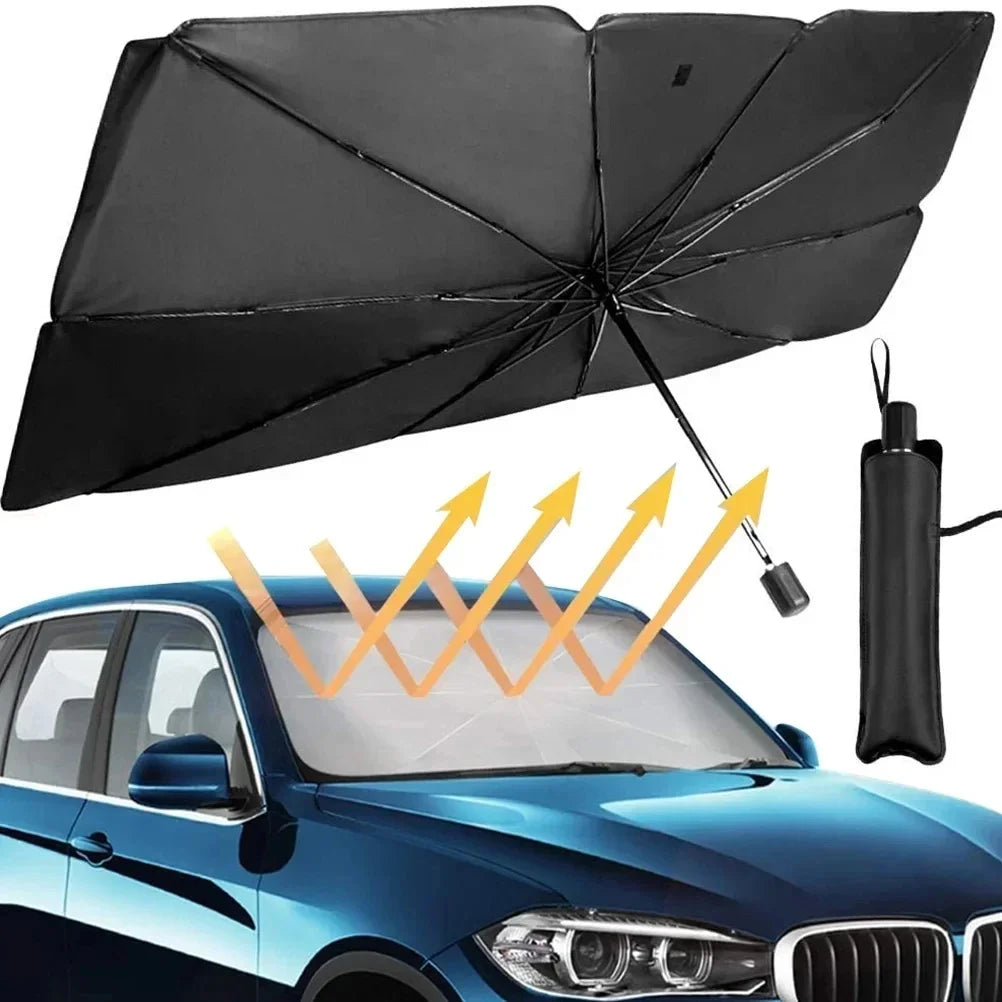 Car Windshield Sunshade Umbrella, Retractable Sun Protection Umbrella for Summer