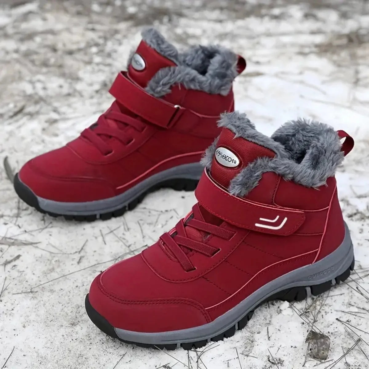 Fleece-Lined Warm Winter Snow Boots, Anti-Slip Shock-Absorbing, Stain-Resistant, Stylish Versatile Unisex Casual Shoes