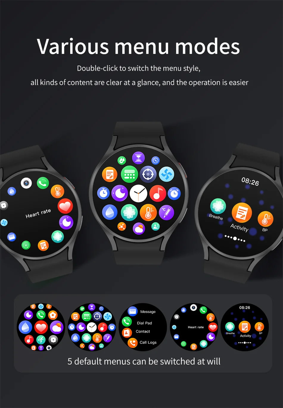 Smart Watch GPS Track Smart Watches For Men Women Sport Heart Rate Bluetooth Call NFC IP68 Waterproof Compass Smartwatch 7 Mini