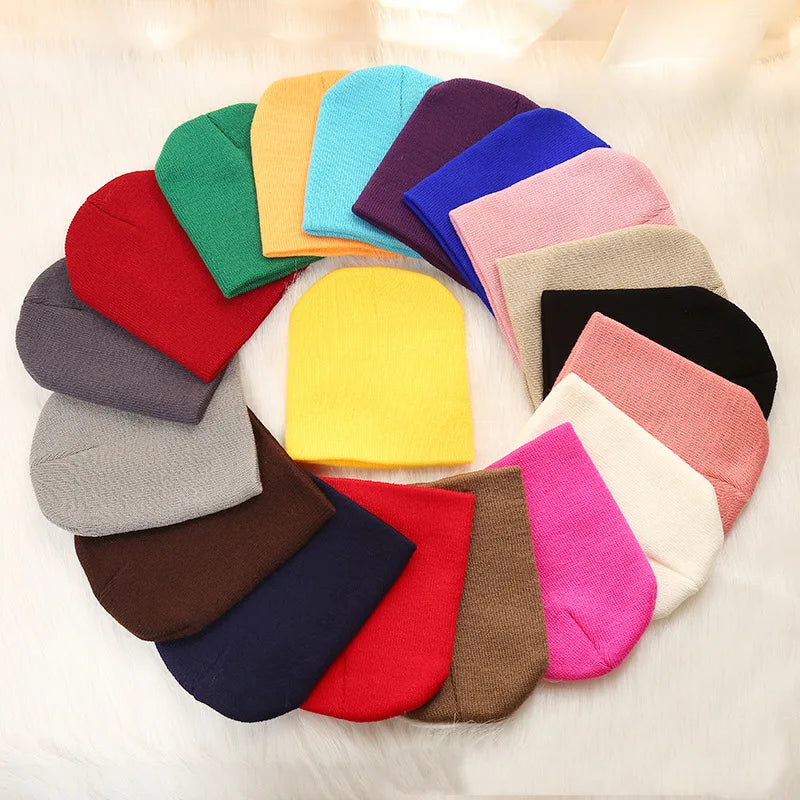 6M-5Y bebé baile callejero gorro de Hip Hop algodón primavera otoño niño gorra bufanda para niños niñas invierno cálido Color sólido sombrero para niños