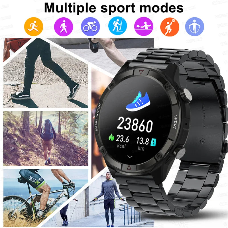 New Smart Watch Mens 4G Memory Local Music Player 454*454 AMOLED Screen Bluetooth Call Sports Man Smartwatch For Man Android iOS