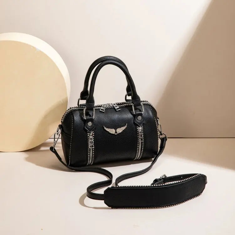 Famous design zipper women's crossbody bag, fashionable women's chain shoulder bag, modern trendy style handbag