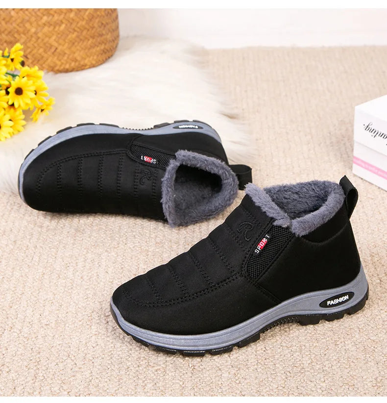 Waterproof Winter Boots for Women 2025 New Plush Snow Boots Women Ankle Boots Warm Black Couple Cotton Couples Platform Shoes