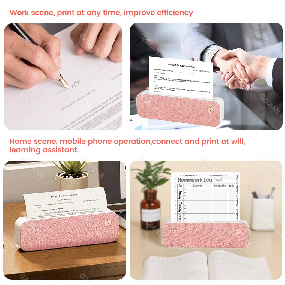 Peripage A40 Mini Thermal Printer Bluetooth Wireless Portable Machine For Office Home School Document Paper Printing