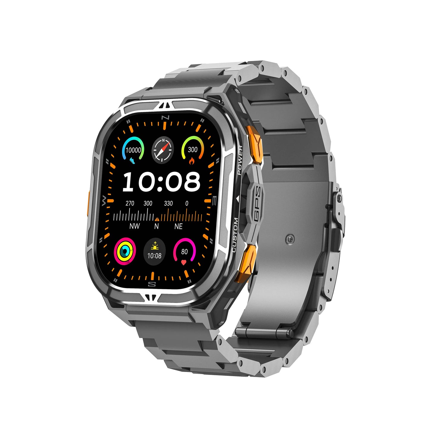 2026 GPS Smart Watch for Men Rugged Outdoor Duan Band Accurate Sports Tracking 7/24 Health Monitoring 1.96" AMOLED Display