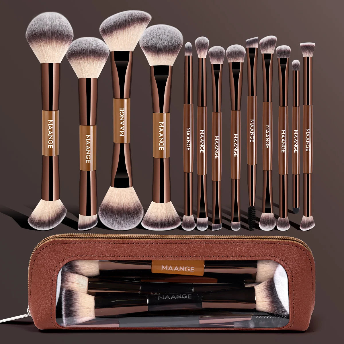 MAANGE 13pcs Makeup Brushes with Storage Bag Foundation Makeup Brush Powder Blusher Brush Eye Makeup Brush Kabuki Makeup Brushes