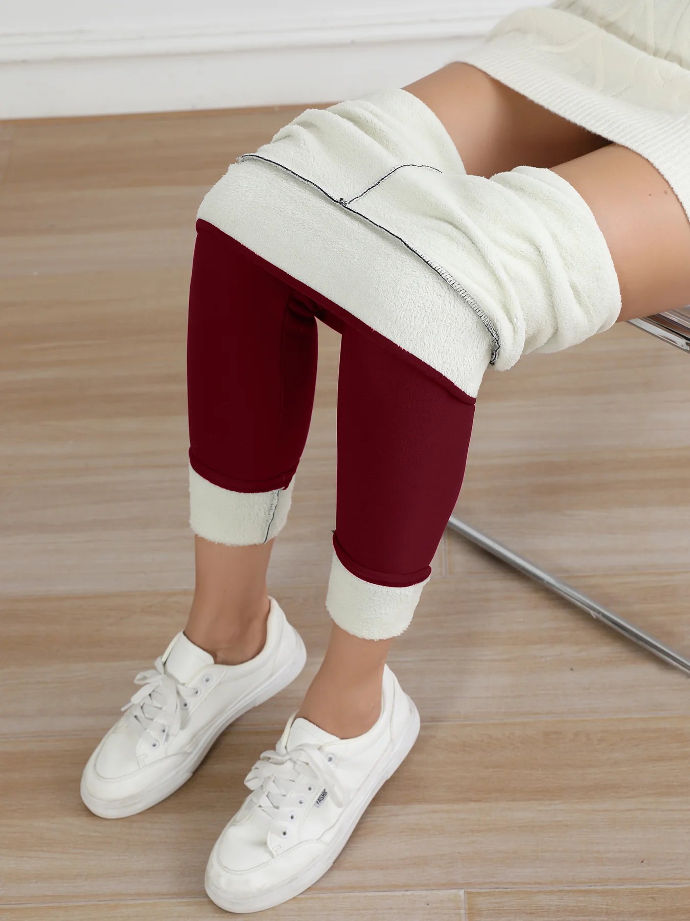 Women Fleece Lined Leggings Thermal Thick Winter Tummy Control Soft Pants High Waisted Velvet Leggings Casual Wear
