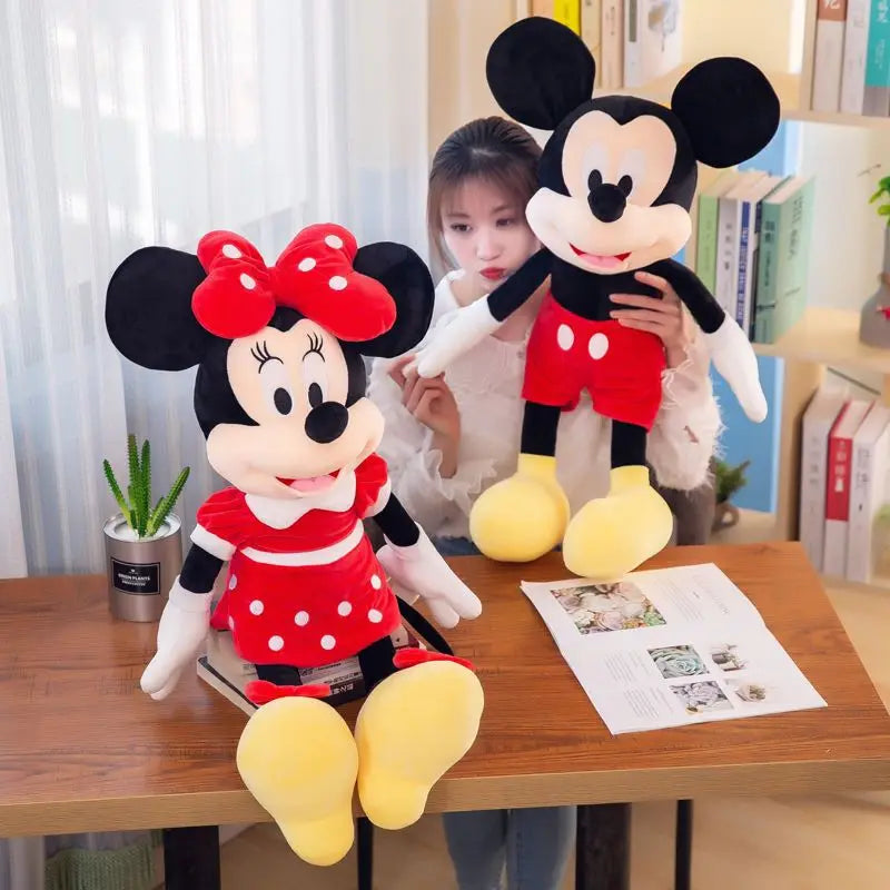 40/60cm nuevo tamaño grande Mickey Minnie Mouse peluche muñeca Kawaii juguetes de peluche dibujos animados Anime pareja regalo para bebé niña