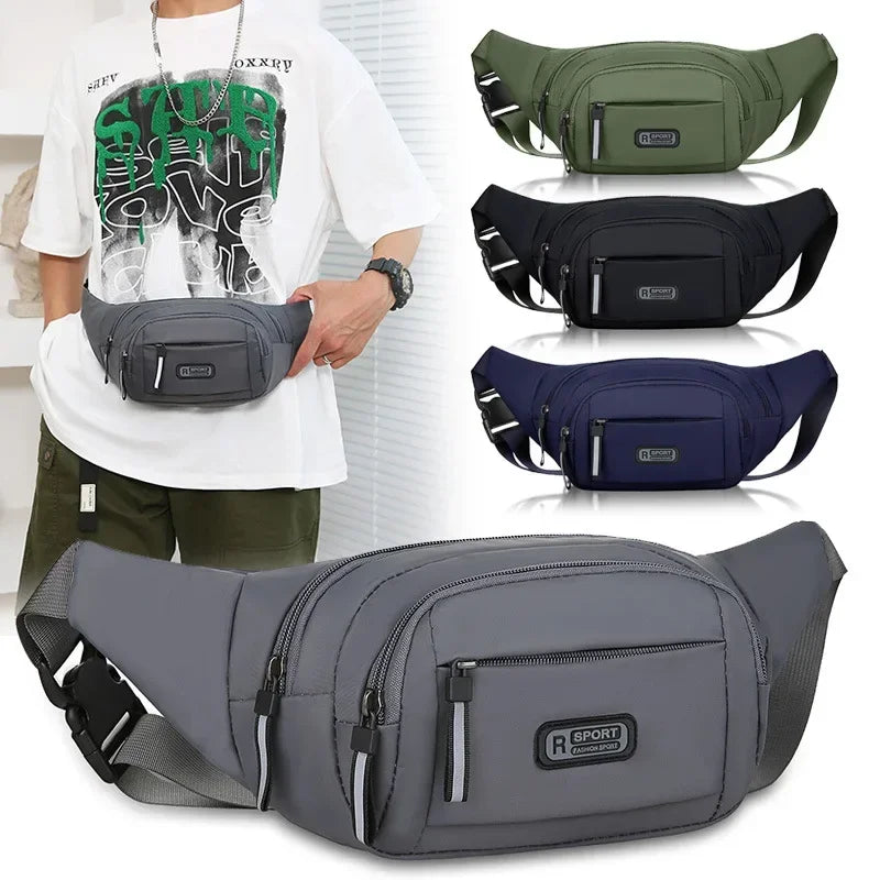 Men's Large Capacity Fitness Waist Pack Portable Anti Theft Ultra Thin Small Chest Bag Sports Outdoor Leisure Running Waist Bag
