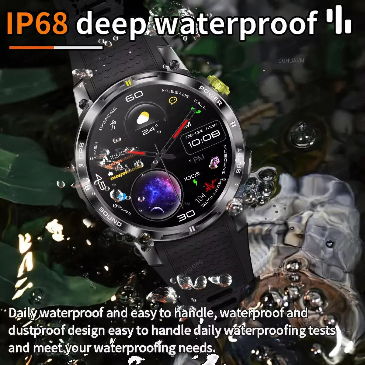 2024 New For HUAWEI iOS Outdoor GPS Compass Men IP68 Waterproof Swimming Smartwatches AMOLED Ultra HD Bluetooth Call Smart Watch