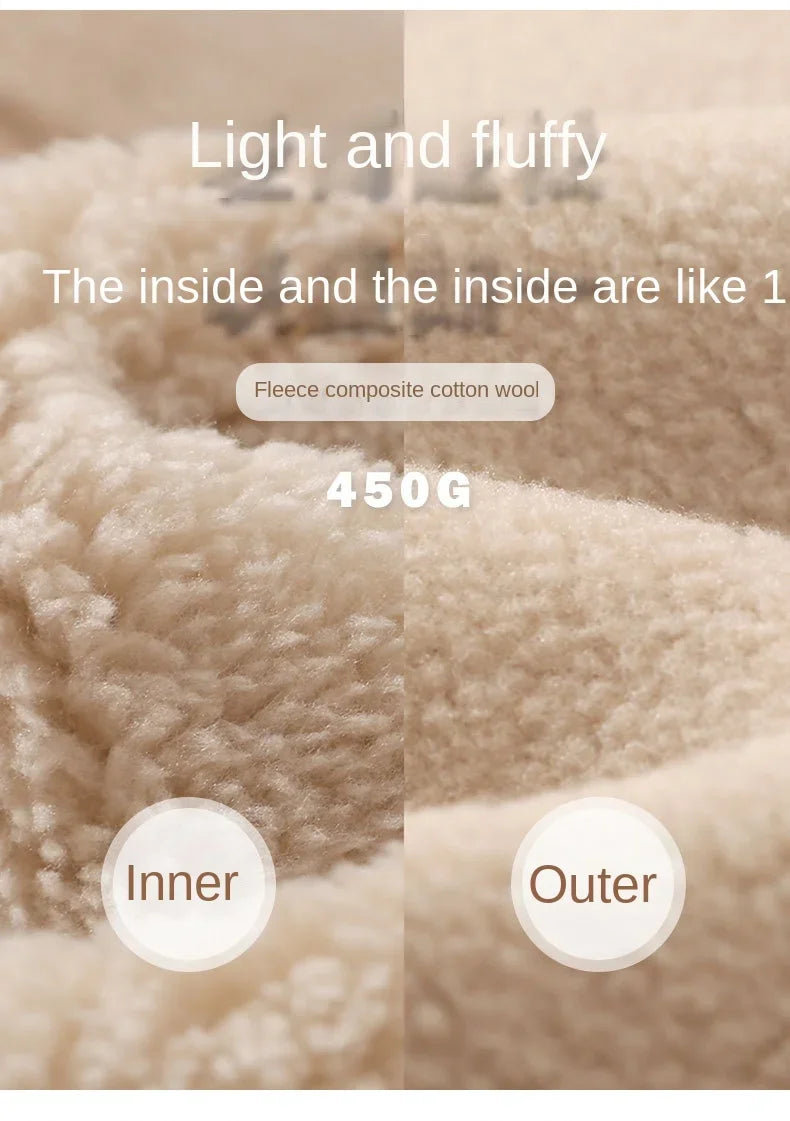 Children's Fall Winter Jacket Fleece Thick Teenage Boys Girls Outerwear Warm Windproof Soft Cozy Fur Coats for Kids 4-18 Years