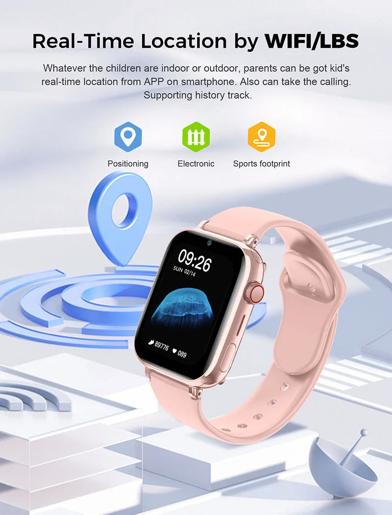 4G Smart Watch Kids SOS GPS Location Tracker Sim Card Video Call WiFi Chat Camera Flashlight Waterproof Smartwatch For Children