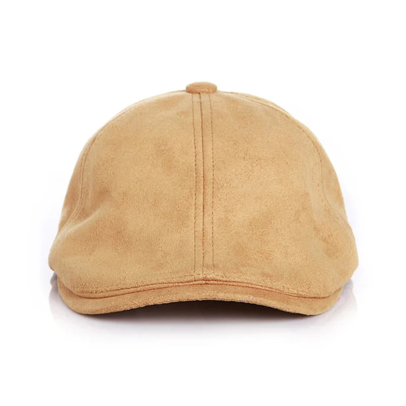 Classic Suede Baby Boys Hat Soild Color Adjustable Baby Cap for Girl Fall Winter Kids Beret Infant Accessories Photographic Prop