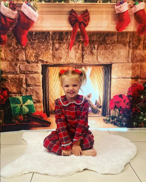 Mudbala Baby Toddler Christmas Matching Family Pajamas Girls Boys Flannel Tartan Kids Pyjamas Set With Eyemasks And Bows Hairpin